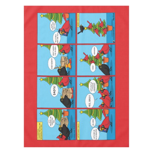 Wie man ein Weihnachtsbaum-Comic dekoriert Tischdecke (Vorderseite)