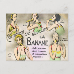 Wie man eine Banane genießt Postkarte