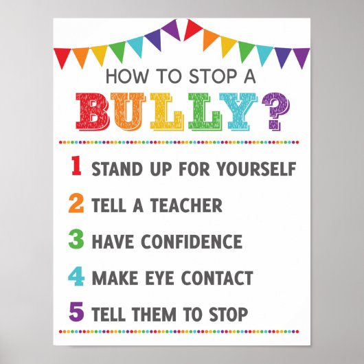 Wie man eine Bully School Anti-Bully-Kampagne stop Poster (Vorne)