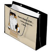 Wie man eine Katze fängt Große Geschenktüte (Vorderseite Schrägansicht)