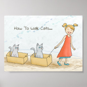 Wie man eine Katze lustig laufen lässt Poster