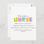 Wie man eine Krankenschwester züchtet Postkarte (Vorne/Hinten)