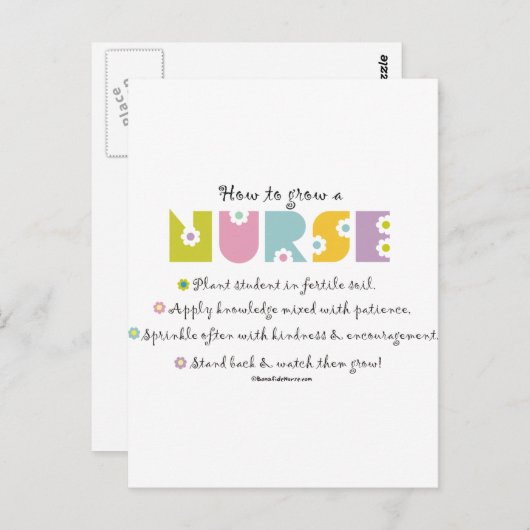 Wie man eine Krankenschwester züchtet Postkarte (Vorne/Hinten)