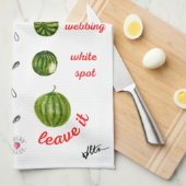 Wie man eine Ripe Watermelon wählt - Wasserfarben- Geschirrtuch (Viertel Falte)