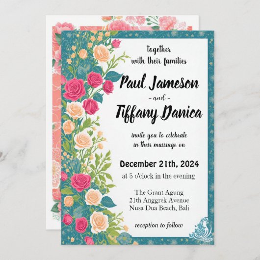 Wie man eine sehr erfolgreiche Hochzeit vorbereite Einladung (Vorne/Hinten)