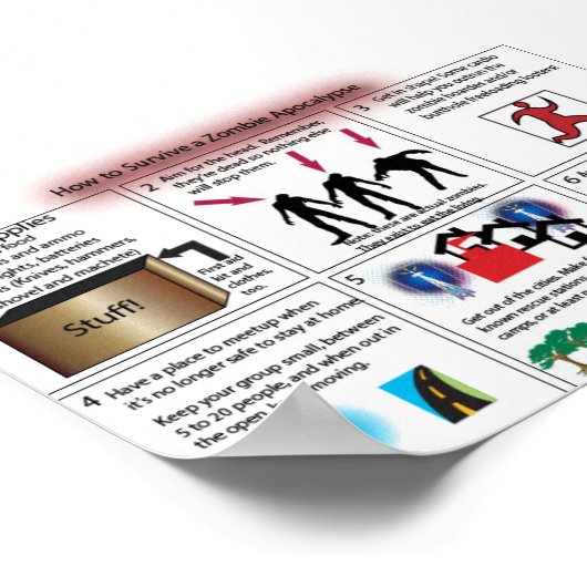 Wie man eine Zombie-Apokalypse überlebt Poster (Ecke)