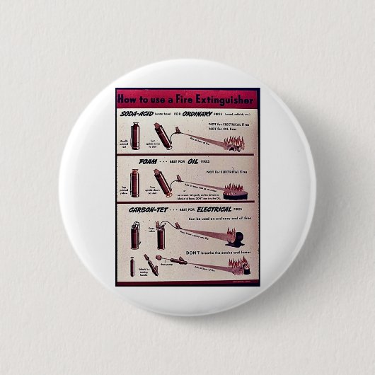 Wie man einen Feuerlöscher benutzt Button (Vorderseite)