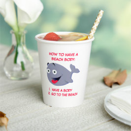 Wie man einen Strandkorpus hat, lustiger Sommer Pappbecher