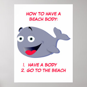 Wie man einen Strandkorpus hat, lustiger Sommer Poster