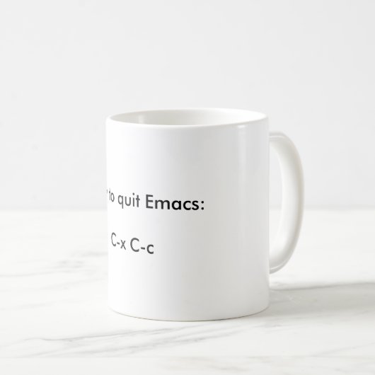 Wie man Emacs, die Tasse verlässt (VorderseiteRechts)
