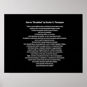 Wie man frühstückt von Hunter S Thompson Poster