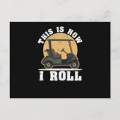 Wie man Golf rollt, rollt ein Golfwagen Postkarte (Vorderseite)