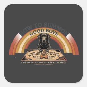 Wie man gute Jungs beschwört - Vintage Retro-Hunde Quadratischer Aufkleber