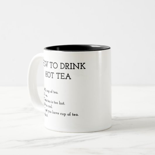 Wie man heißen Tee trinkt Zweifarbige Tasse (Vorderseite Links)