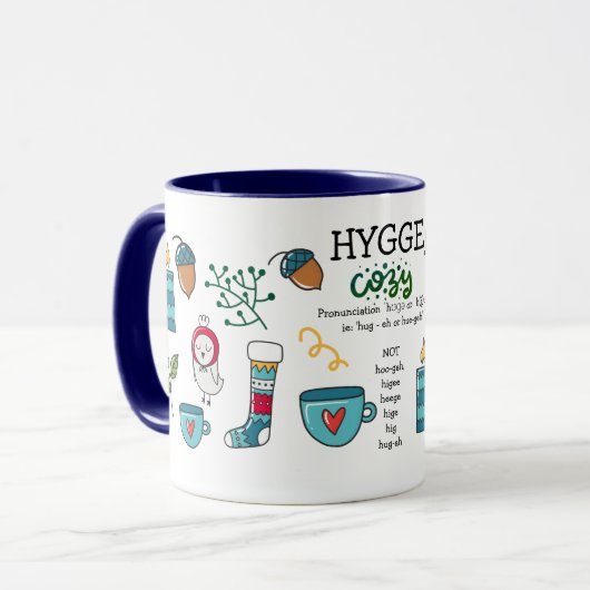 Wie man HYGGE Funny Folk Art Doodle Custom Tasse S (Vorderseite Links)