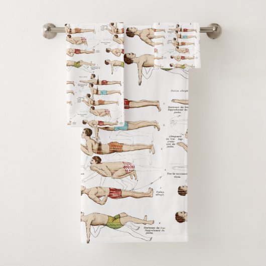 Wie man lustige französische Vintage Badhandtuch Set (Insitu)