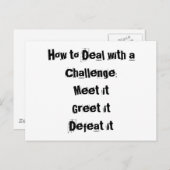 Wie man mit einer Herausforderung Motivierend umge Postkarte (Vorne/Hinten)