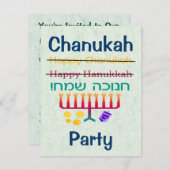 Wie man Party Einladungen Chanukkas Chanukah (Vorne/Hinten)