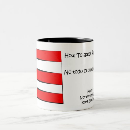 Wie man Puertorikaner spricht Zweifarbige Tasse (Mittel)