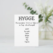 Wie man SAY HYGGE Funny Custom Pronounce Postkarte (Stehend Vorderseite)