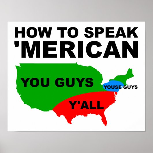 Wie man spricht "Merican Funny Poster (Vorne)
