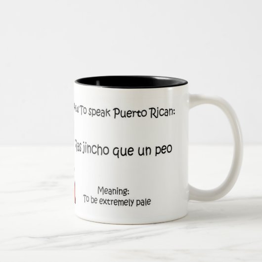 Wie man spricht Puerto Rico Zweifarbige Tasse (Rechts)