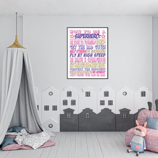 Wie man Superheld Print wird Poster