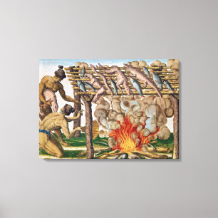 Wie man Tiere, von 'kurzem Narratio grillt Leinwanddruck