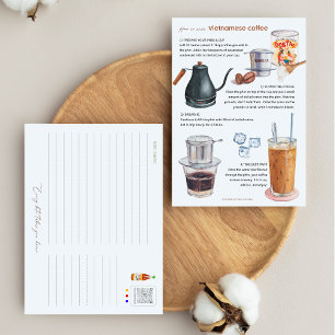 Wie man vietnamesischen Milchkaffee Postcard macht Feiertagspostkarte