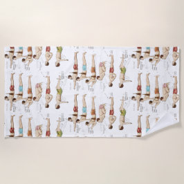 Wie man Vintage französische Schwimmer schwimmt Strandtuch