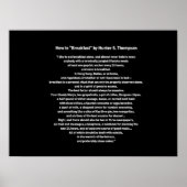 Wie man von Hunter S Thompson frühstückt Poster (Vorne)