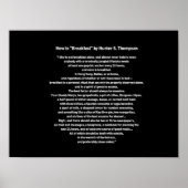 Wie man von Hunter S Thompson frühstückt Poster (Vorne)