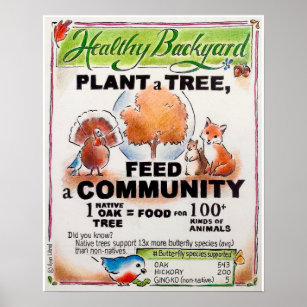 Wie man Wildtiere Füttre - Pflanze eines Baumposte Poster