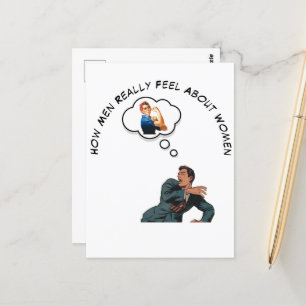 Wie Männer sich über Frauen fühlen Postkarte