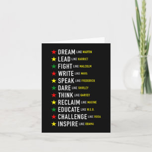 Wie Martin Lead wie Harriet Black History Month Karte