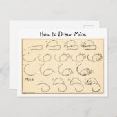 Wie Mäuse Vintage Postkarte Gezeichnet wird (Vorne/Hinten)