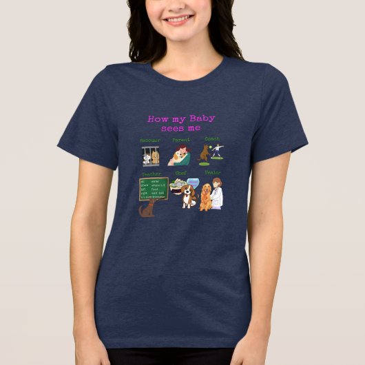 Wie mein Baby mich sieht Tri-Blend Shirt (Vorderseite)