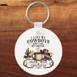 Wie meine Cowboys, so mag ich meinen Kaffee Schlüsselanhänger