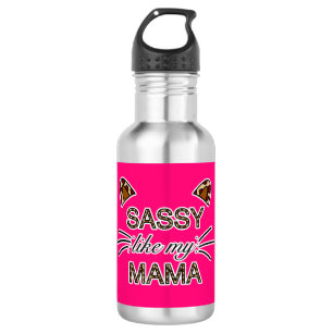 Wie meine Mama Leopard Print Whiskys und Ohren Edelstahlflasche