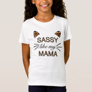 Wie meine Mama Leopard Print Whiskys und Ohren T-Shirt