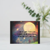 wie Mond und Sterne Postkarte (Stehend Vorderseite)