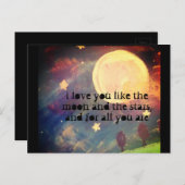 wie Mond und Sterne Postkarte (Vorne/Hinten)