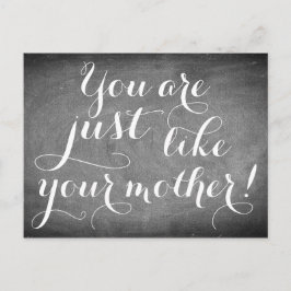 Wie Mother Handwriting Typografie Schwarz-weiß Postkarte