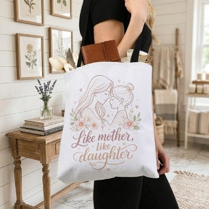 Wie Mutter so Tochter - Minimalistische florale Mo Tasche