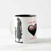 Wie Mutter Wie Sohn Silhouette 11 oz Tasse (Vorderseite Links)