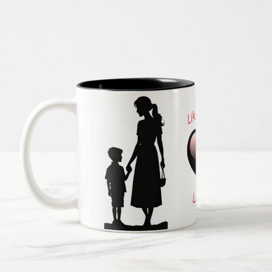 Wie Mutter Wie Sohn Silhouette 11 oz Tasse (Links)