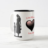 Wie Mutter Wie Sohn Silhouette 15 oz Tasse (Vorderseite Links)