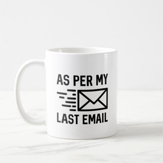 Wie nach meiner letzten E-Mail Kaffeetasse (Links)