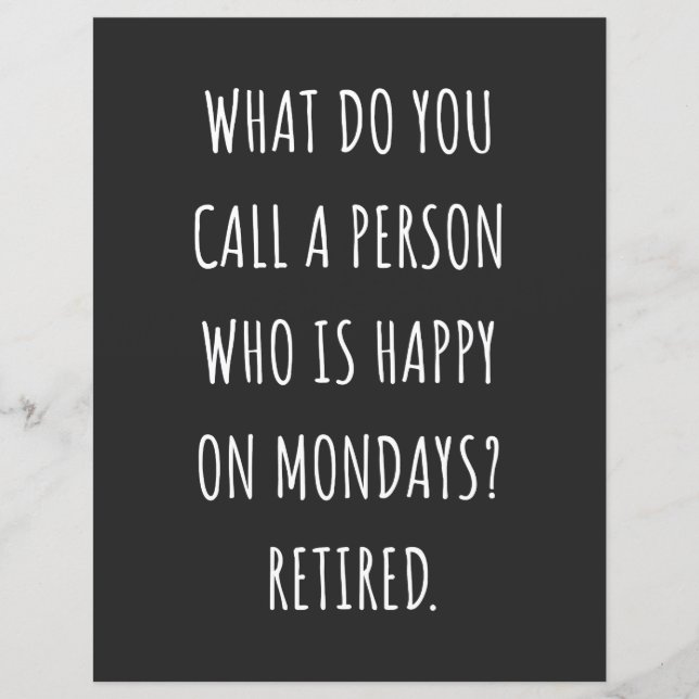 Wie nennt man eine glückliche Person am Montag? (Vorderseite)