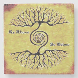 Wie oben, so unten. Baum des Lebens, spiritueller  Steinuntersetzer